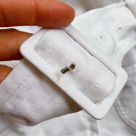 🐚 H&M WHITE LINEN BELTED BLAZER JACKET! - Picture 14 of 14